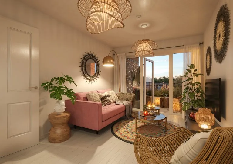 Image of interior lounge view at Alto housing development