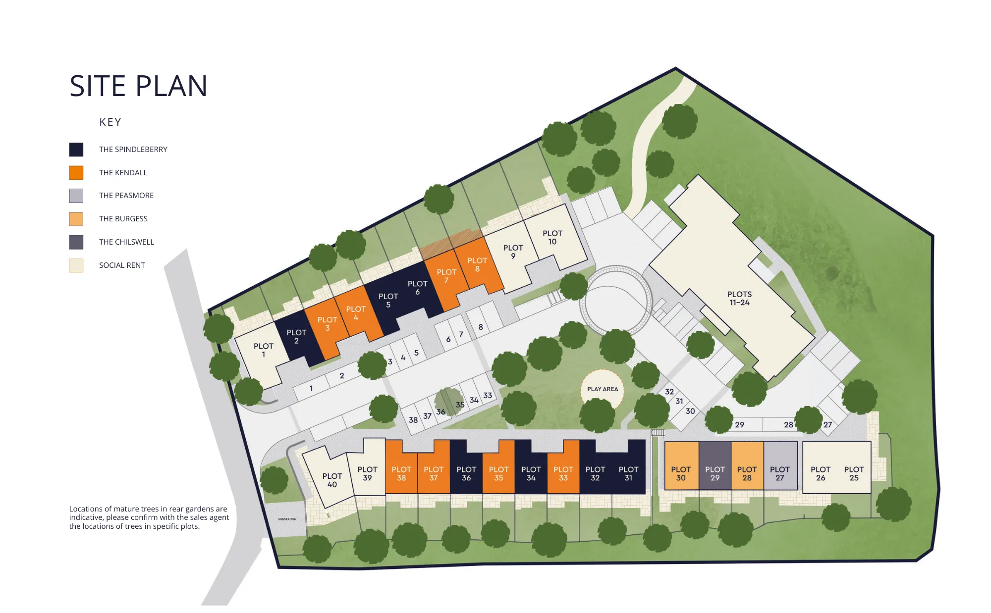 Site plan of the Fishers Vale housing development