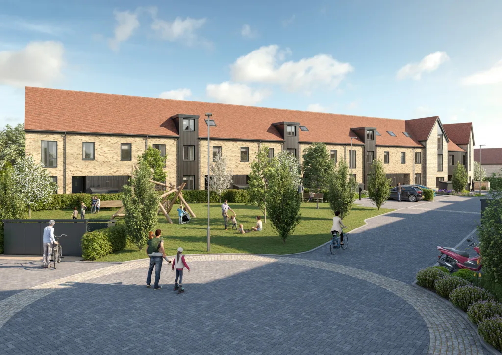 Wide angle visual representation of the Fishers Vale housing development