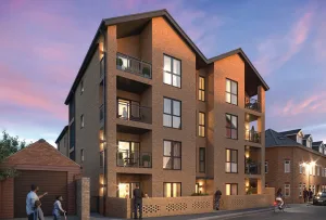 Visual representation of the apartment complex at Alto housing development