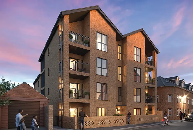 Visual representation of the apartment complex at Alto housing development