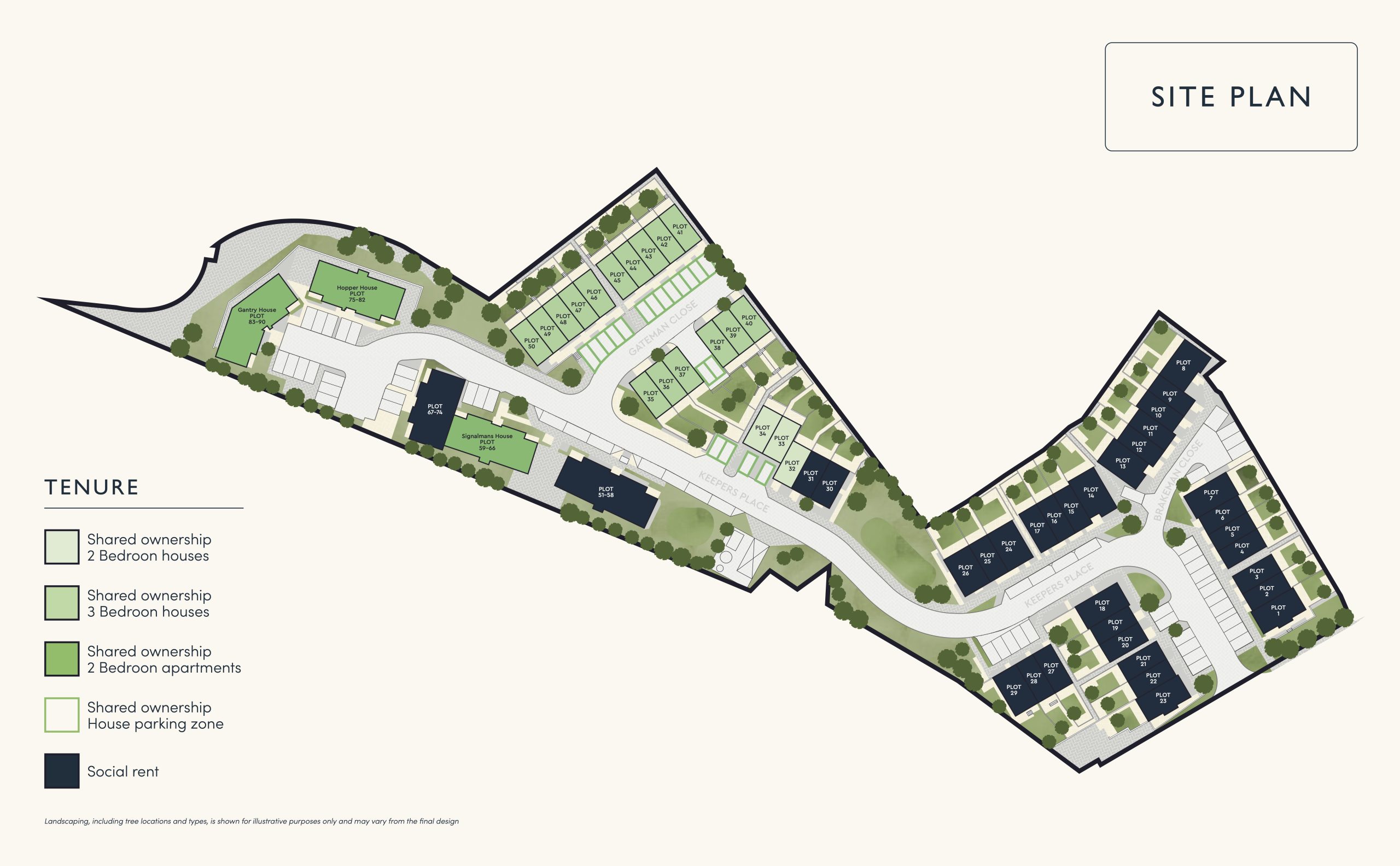 Site plan of the Keepers Place development